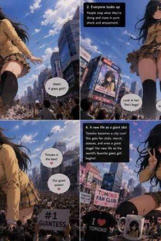AI Generated – Giantess Tomoko Kuroki Daydream – AI-Generated Adult Art